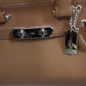 Coach Brown Leather Satchel with Silver-Tone Hardware